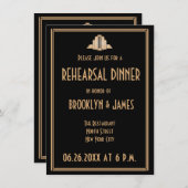 Invitation Cartons de répétition de mariage Art Déco Gatsby l (Devant / Derrière)