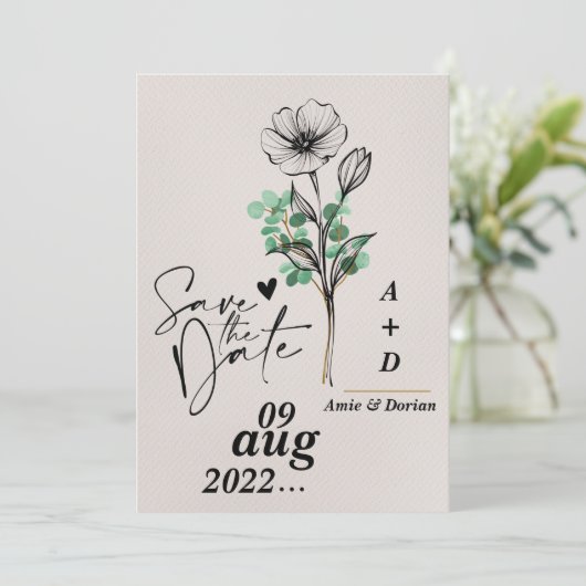 Invitation cartons de sauvegarde de date (Debout devant)