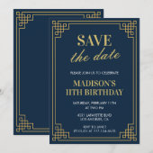 Invitation Cartons d'invitation 11 ans fille Save the date Bl (Devant / Derrière)