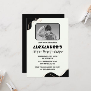 Invitation Cartons d'invitation 15 ans homme simple photo