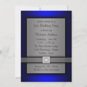 Invitation Cartons d'invitation 21 ans Bleu & Noir (Dos)