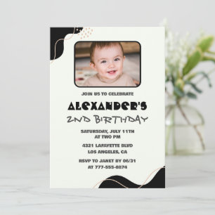 Invitation Cartons d'invitation 2ème anniversaire garçon simp