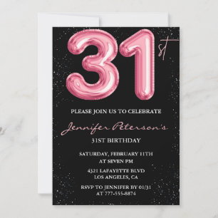 Invitation Cartons d'invitation 31ème anniversaire Glamour ba