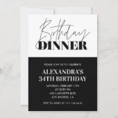 Invitation Cartons d'invitation 34 ans noir blanc Dîner  (Devant)