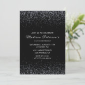 Invitation Cartons d'invitation 35e anniversaire noir paillet (Debout devant)