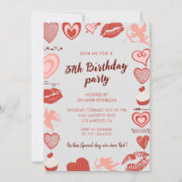 Cartons d'invitation 37 ans Elegant Grey Red Heart