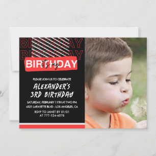 Invitation Cartons d'invitation 3ème anniversaire garçon Phot