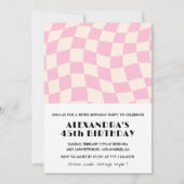 Invitation Cartons d'invitation 45e anniversaire Damier Rose (Devant)