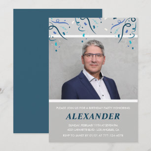 Invitation Cartons d'invitation 50 ans Hommes Confettis Photo