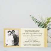 Invitation Cartons d'invitation 50e anniversaire - Damassé or (Debout devant)