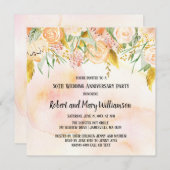 Invitation Cartons d'invitation 50e anniversaire rose poudré (Devant / Derrière)