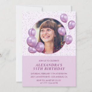 Invitation Cartons d'invitation 55e anniversaire Ballons Phot