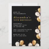 Invitation Cartons d'invitation 96 ans Black Gold  Balloon  (Devant)