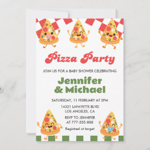 Invitation Cartons d'invitation à la Baby Shower Pizza Fête P