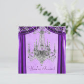 Invitation Cartons d'invitation à la fête au lustre violet la (Debout devant)
