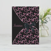 Invitation Cartons d'invitation à la fête aux tourbillons noi (Debout devant)