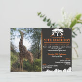 Invitation Cartons d'invitation à la fête de la girafe africa (Debout devant)