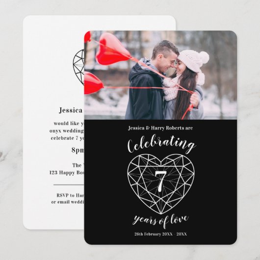 Invitation Cartons d'invitation à la fête de l'anniversaire d (Devant / Derrière)