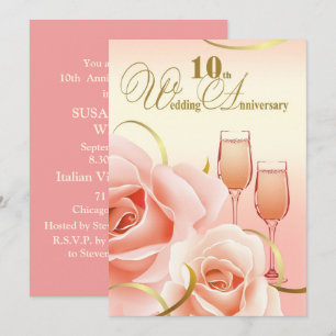Invitation Cartons d'invitation à la fête du 10e anniversaire