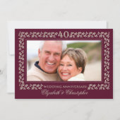 Invitation Cartons d'invitation à la fête du 40e anniversaire (Devant)