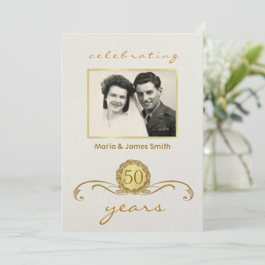 Invitation Cartons d'invitation à la fête du 50e anniversaire (Debout devant)