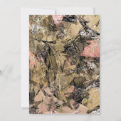 Invitation Cartons d'invitation à la fête rose, noir et or à  (Dos)