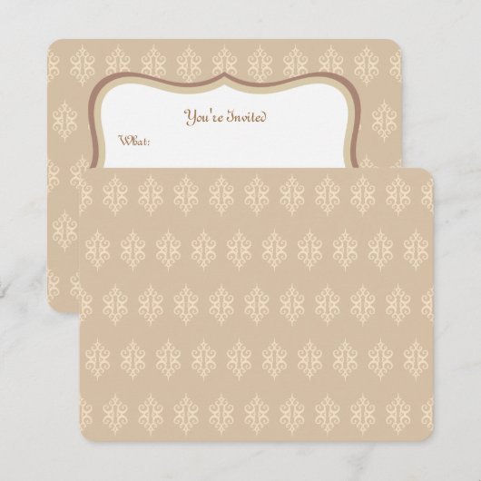 Invitation Cartons d'invitation à motif de dentelle antique (Devant / Derrière)