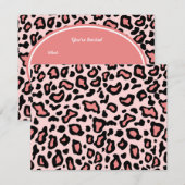Invitation Cartons d'invitation à motif léopard rose (Devant / Derrière)
