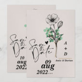 Invitation cartons d'invitation à sauver la date (Devant / Derrière)
