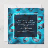 Invitation Cartons d'invitation à thème léopard bleu et argen (Devant)