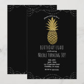 Invitation Cartons d'invitation à thème Pineapple Gold Black  (Devant / Derrière)