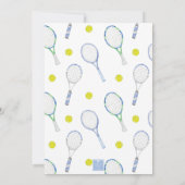 Invitation Cartons d'invitation à une fête de tennis bleu et (Dos)