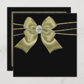 Invitation Cartons d'invitation à une soirée "Black Gold" pou (Devant / Derrière)