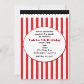 Invitation Cartons d'invitation à une soirée cinéma rayés rou (Dos)
