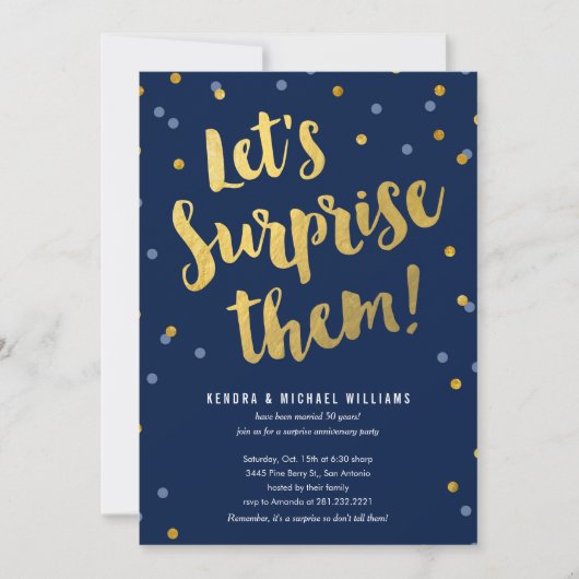 Invitation Cartons d'invitation à une soirée surprise pour co (Devant)