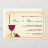 Invitation Cartons d'invitation à une Soirée Vin et Fromage (Devant / Derrière)