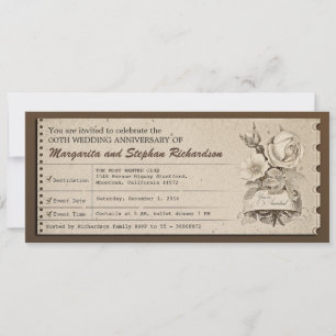 Invitation Cartons d'invitation anniversaire de mariage vinta