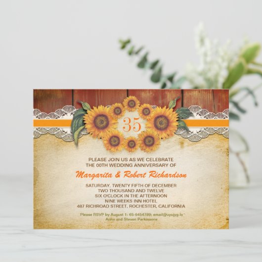Invitation Cartons d'invitation anniversaire tournesols Bois  (Debout devant)