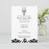 Invitation Cartons d'invitation au candélabre élégant (Debout devant)