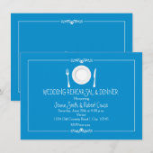 Invitation Cartons d'invitation au dîner de répétition bleu c (Devant / Derrière)