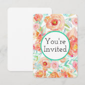 Invitation Cartons d'invitation aux pivoines florales (Devant / Derrière)