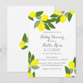 Invitation Cartons d'invitation Baby Shower Citron Bohème (Devant / Derrière)