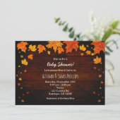 Invitation Cartons d'invitation Baby Shower Feuilles Pailleté (Debout devant)