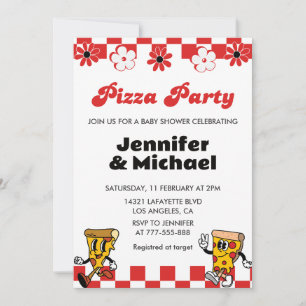Invitation Cartons d'invitation Baby Shower Pizza Fête Pacifi