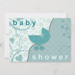 Invitation Cartons d'invitation Baby Shower Soft Teal Garçon