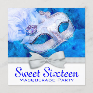 Invitation Cartons d'invitation bal masqué bleu de la Royal N