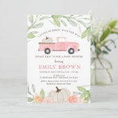 Invitation Cartons D'INVITATION BÉBÉ FILLE CITROUILLE (Debout devant)