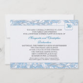 Invitation Cartons d'invitation bleu clair pour 30 ans de mar (Dos)