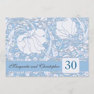 Invitation Cartons d'invitation bleu clair pour 30 ans de mar