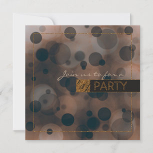 Invitation Cartons d'invitation Bokeh Glam Marron Beige & Or